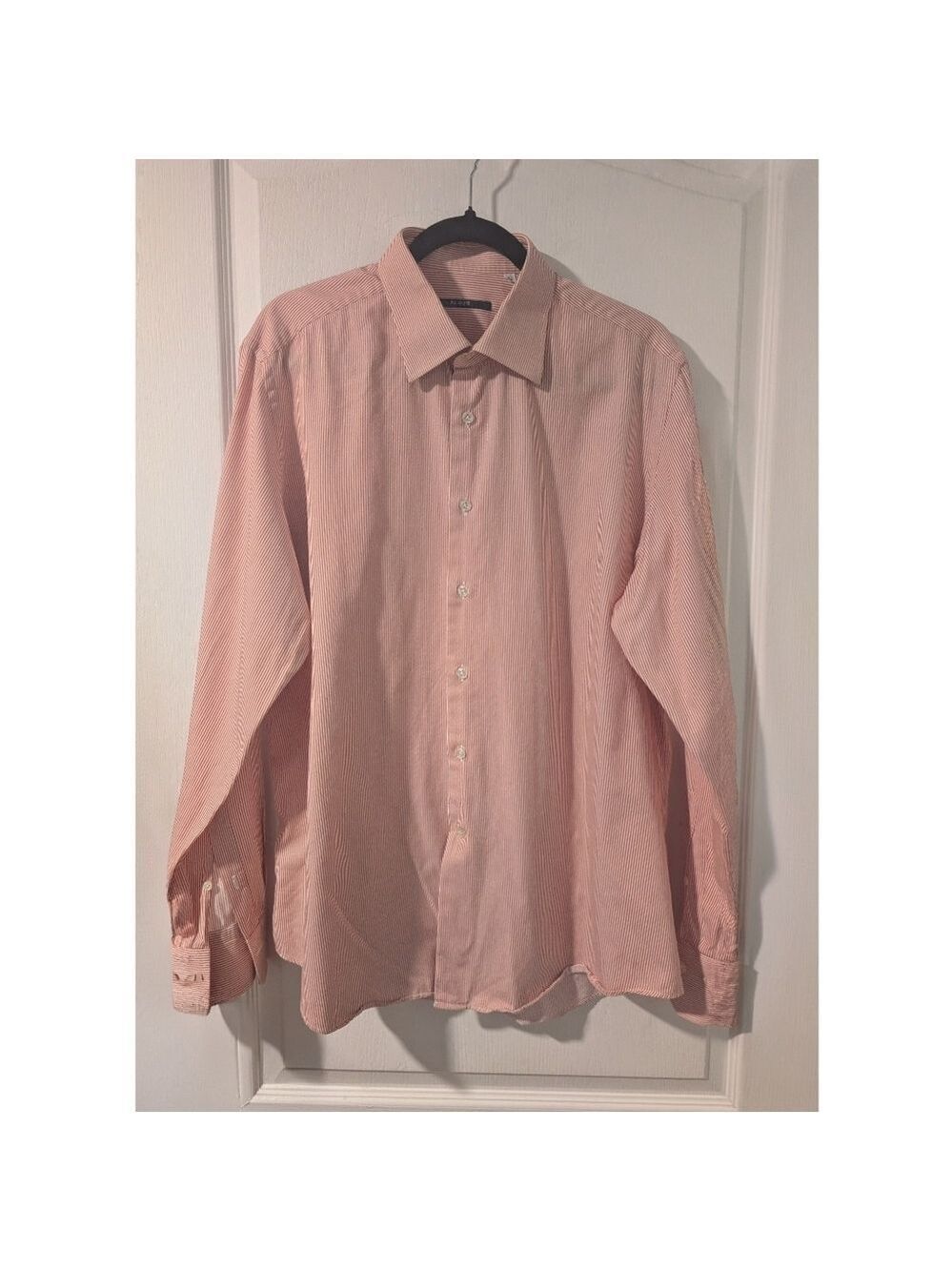 Pal Zileri Italy | Men’s Cotton Dress Shirt Orange/White Stripe